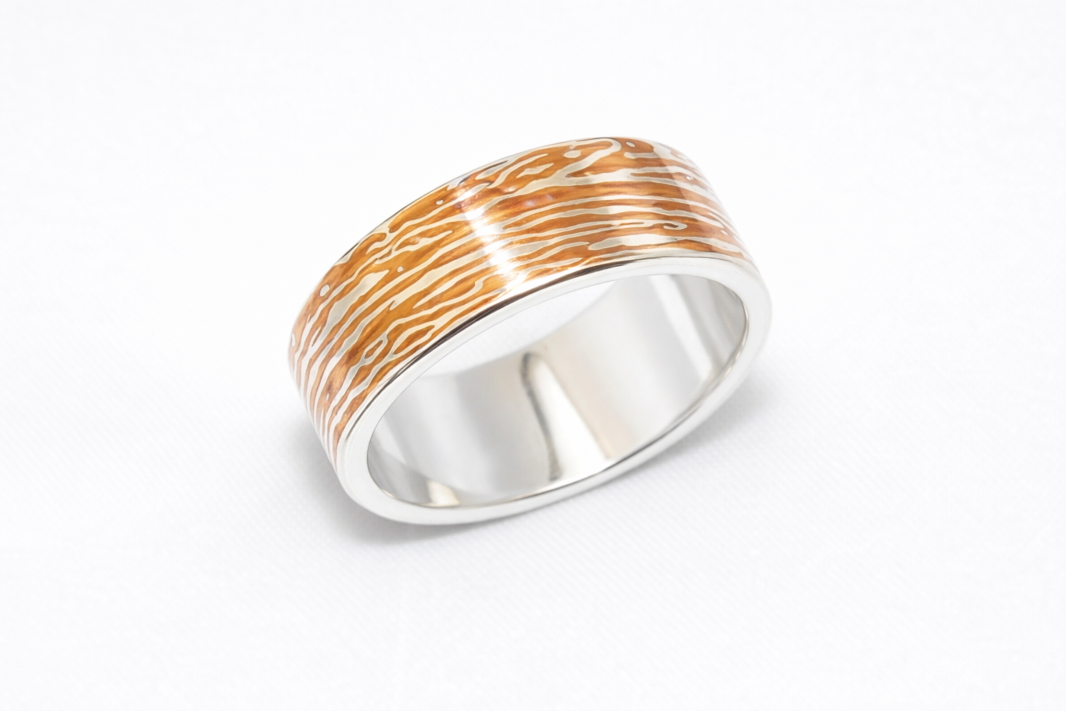 Ring mokume gane silver copper