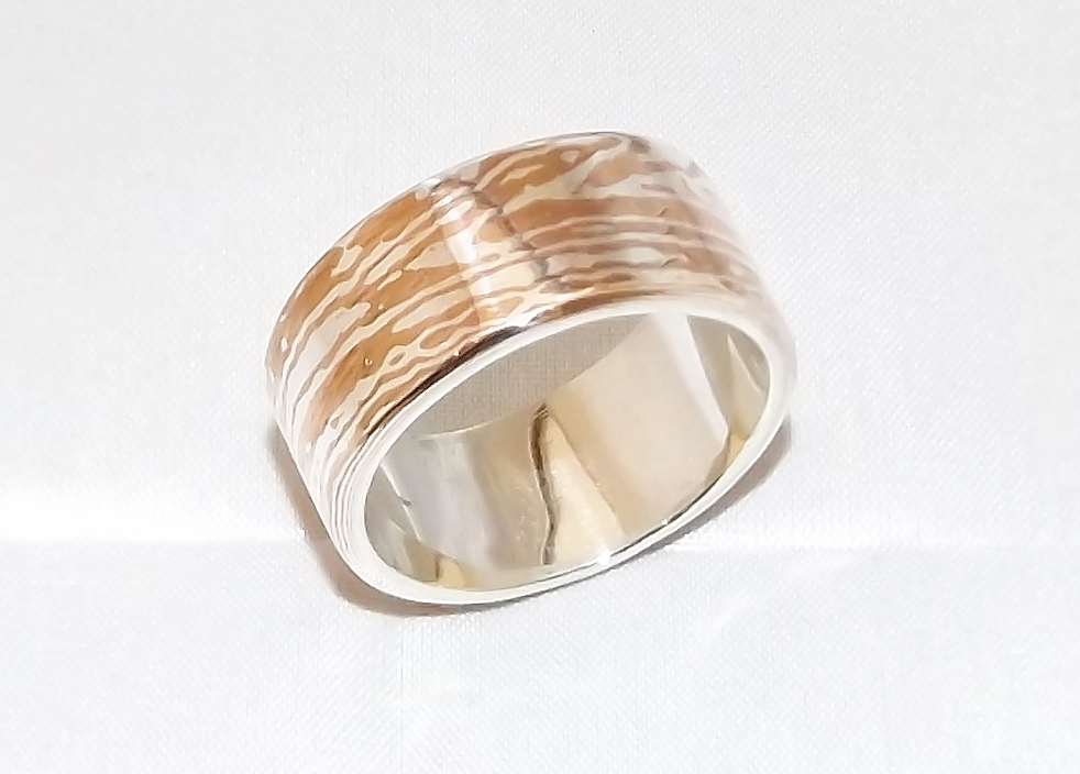 sieraad ring man mokume gane stoer