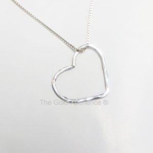 hartvormige hanger van zilver
