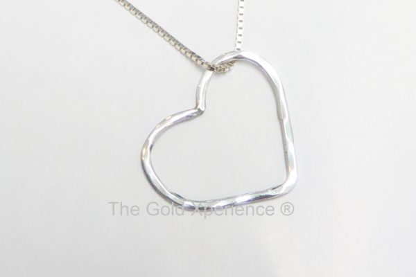hartvormige hanger van zilver