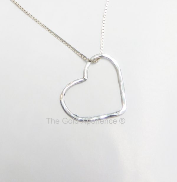 hartvormige hanger van zilver
