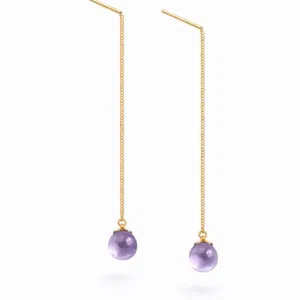 Gouden Doortrekoorbel Paars