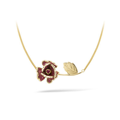 Gold rose ruby diamant zetten goud roos robijn