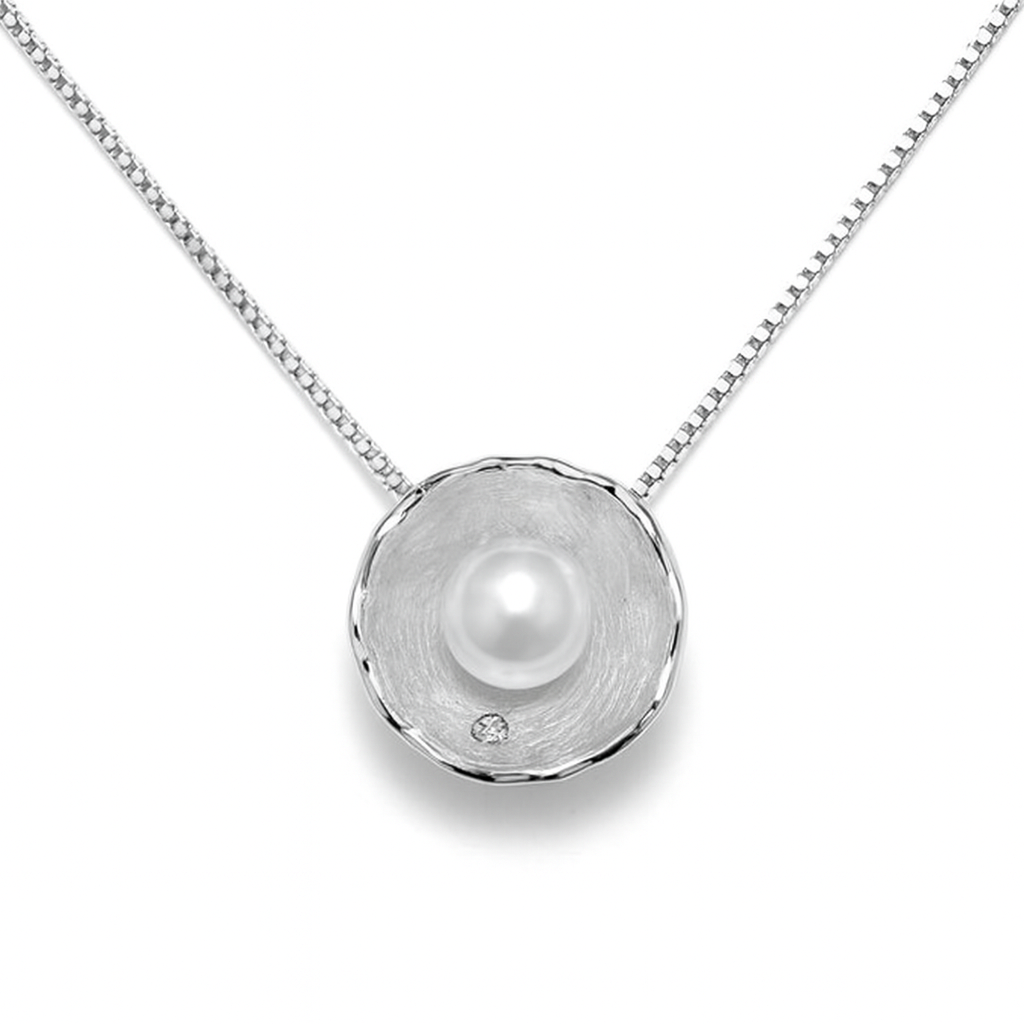 Wit gouden hanger bloem parel Firenze