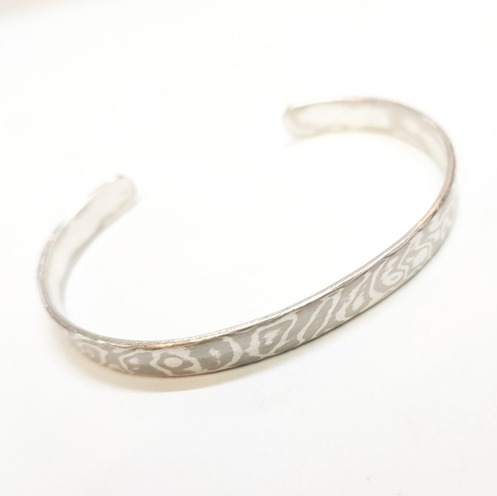 armband grijs zilver palladium mokume gane sieraad voor mannen laten maken