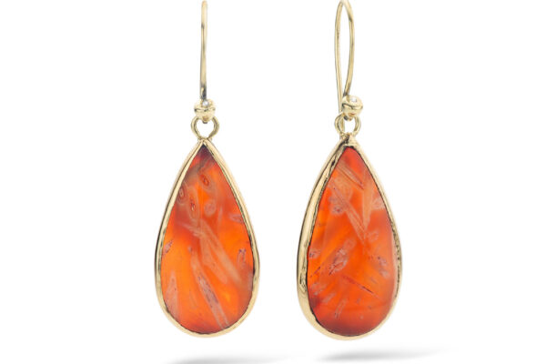 Luxe Oorbellen met Oranje Agaat en Diamant, sieraad laten maken