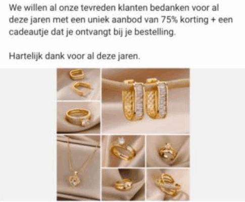 online sieraden scam