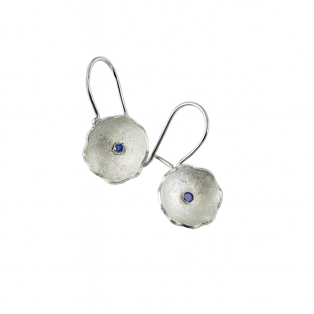 Oorbel zilver saffier - Firenze