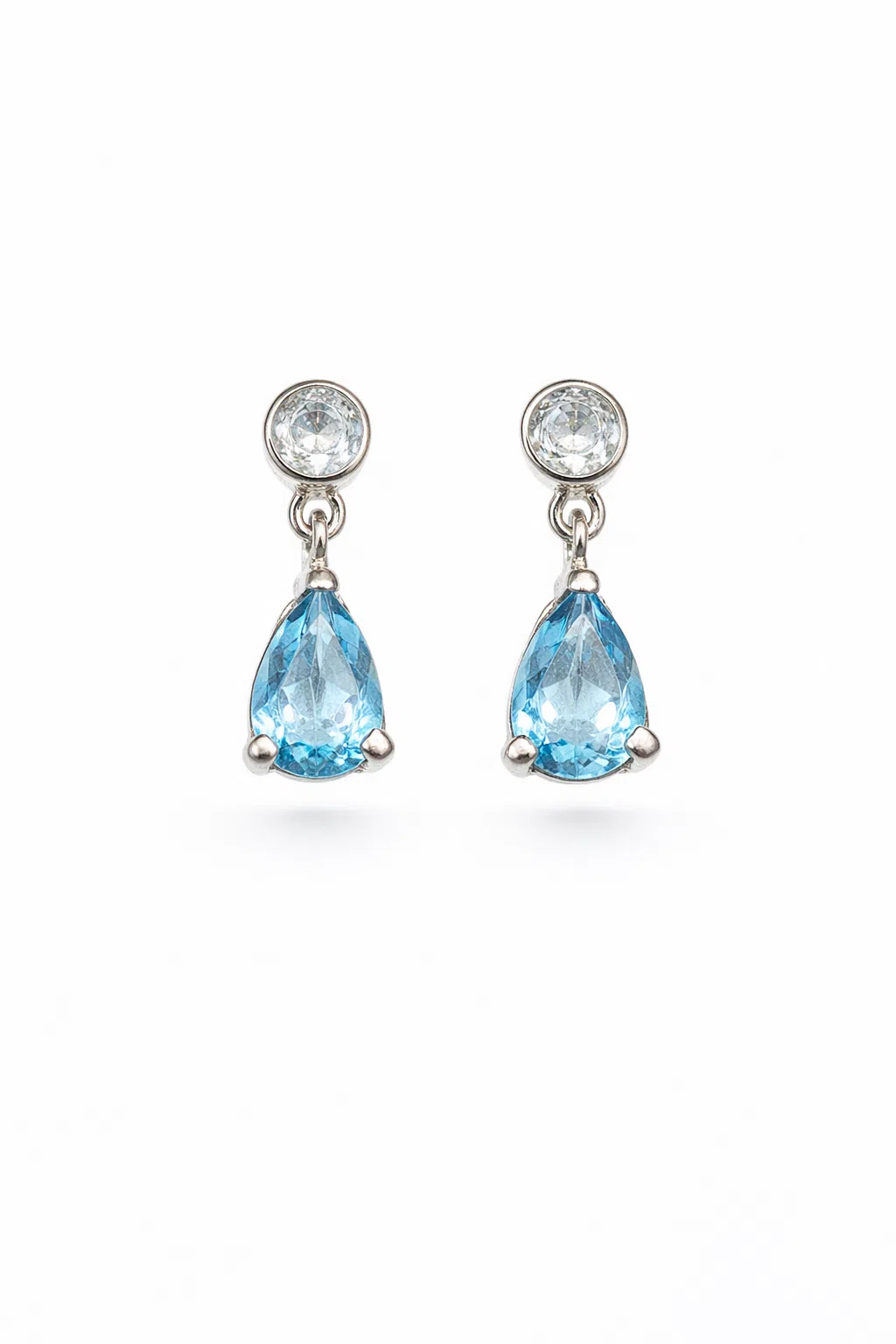 oorbel wit goud topaas blauw wit