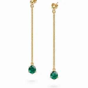 Shoulderdusters Oorbel goud smaragd