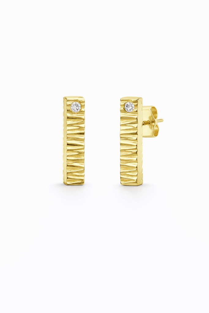 Gouden oorstekers Bryce met diamant