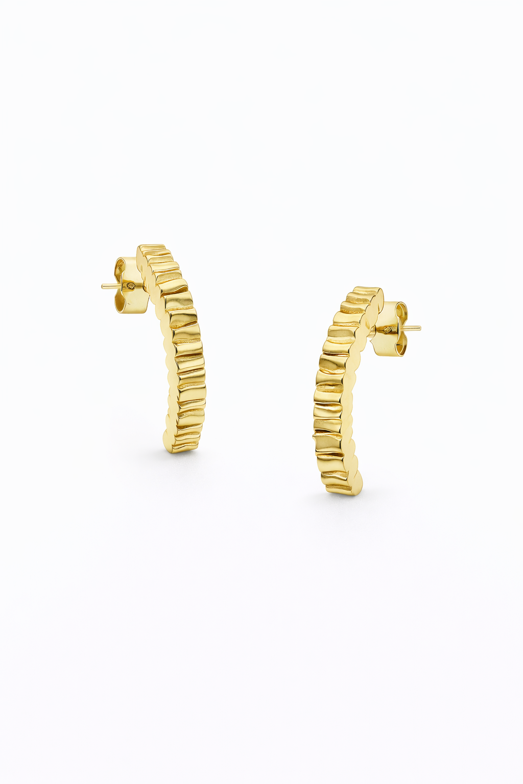 Bryce Solid goud halve creolen oorstekers