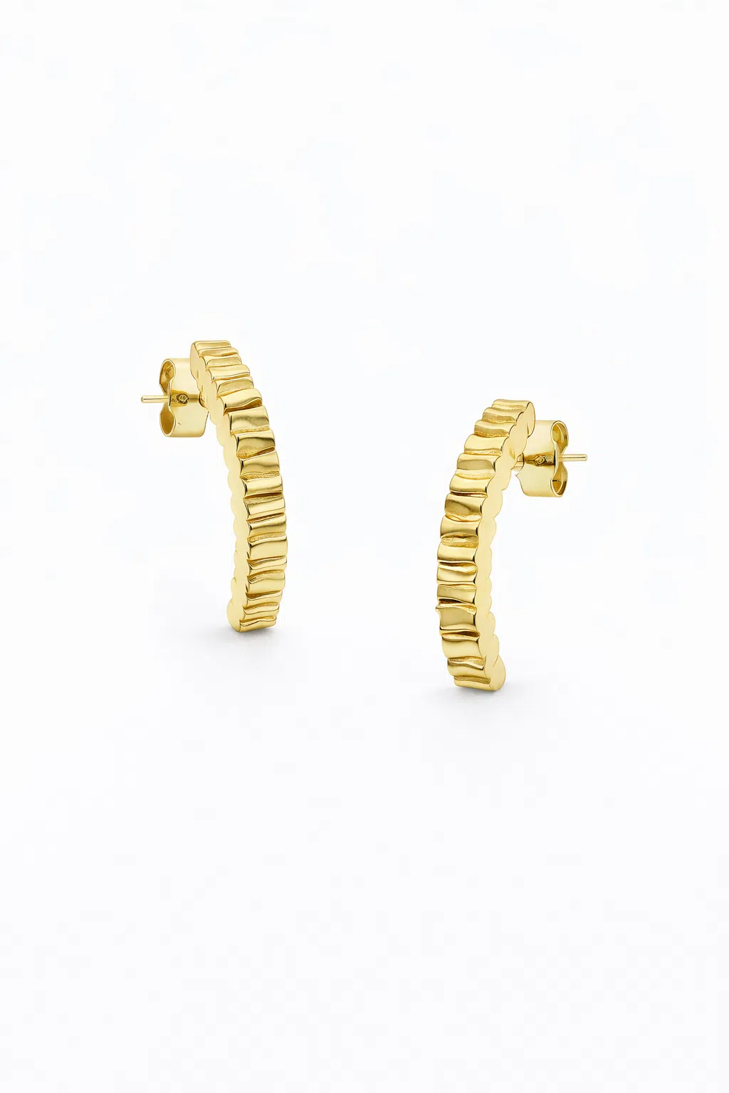 Bryce Solid goud halve creolen oorstekers