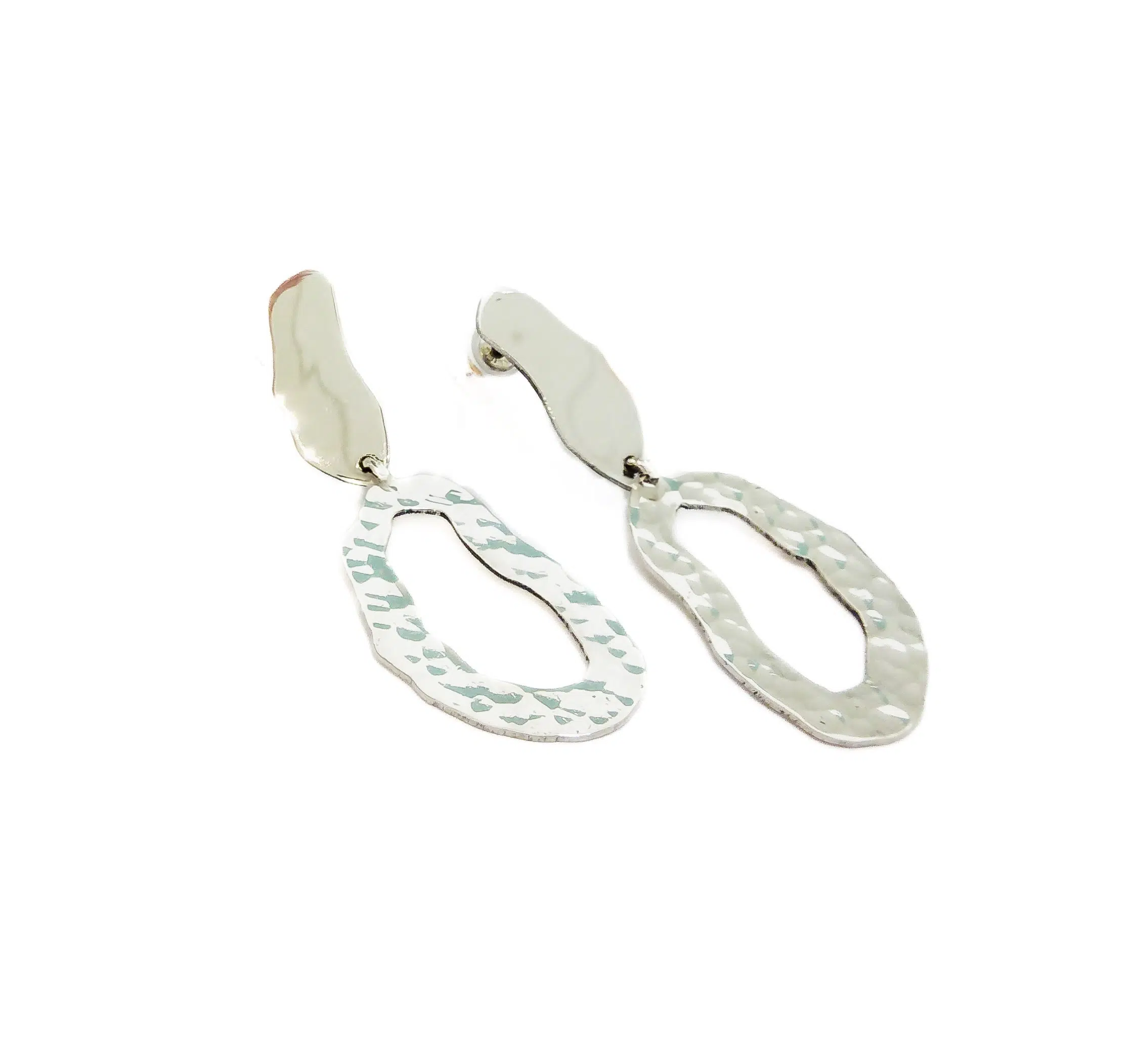 Oorbellen zilver hamerslag